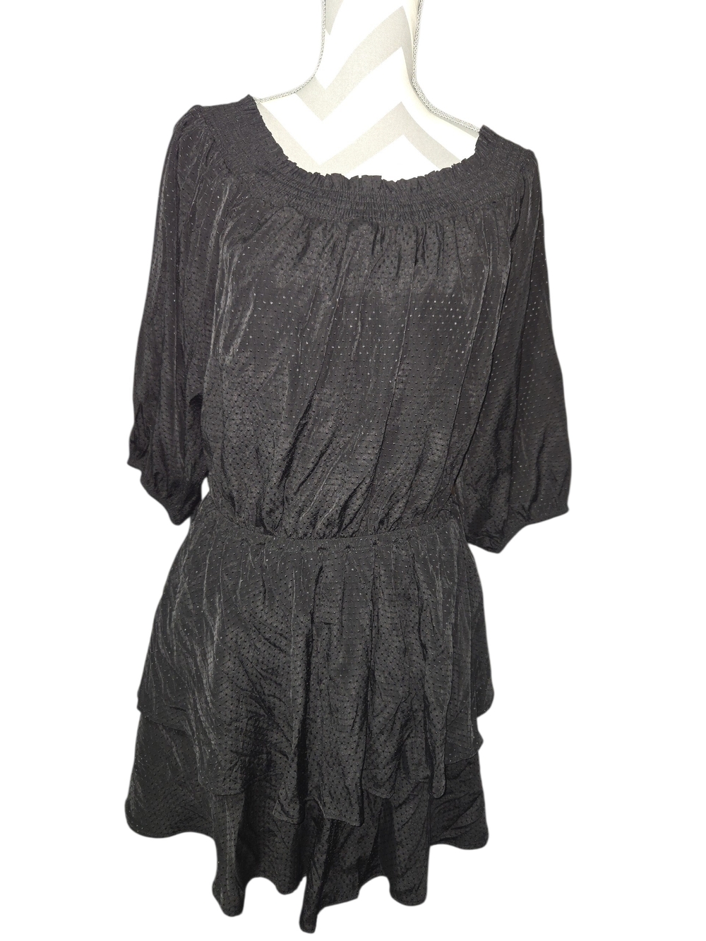 City Chic Black Eyelet Ruffled Dress